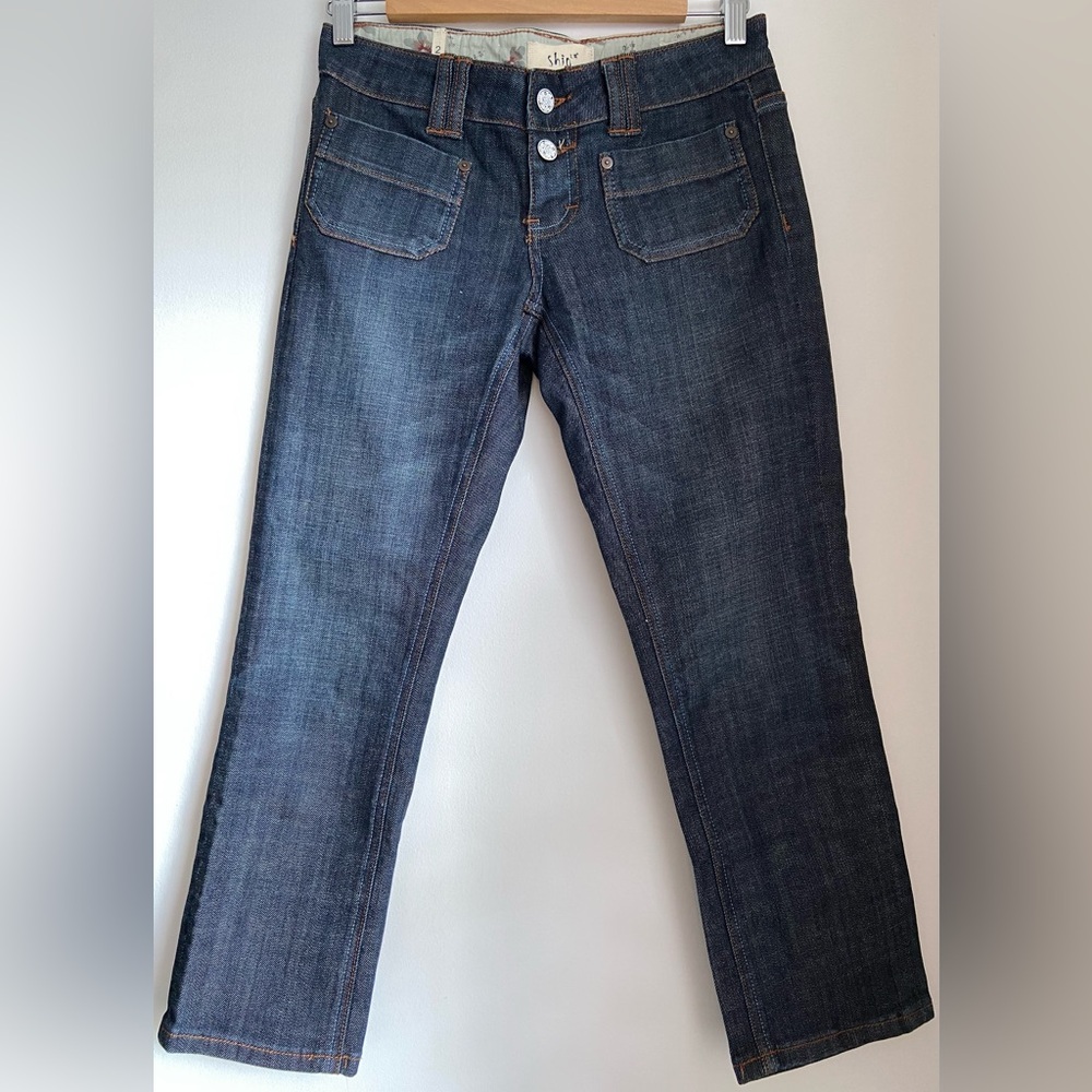 Shio Japanese Low Rise Dark Wash Capris Jeans